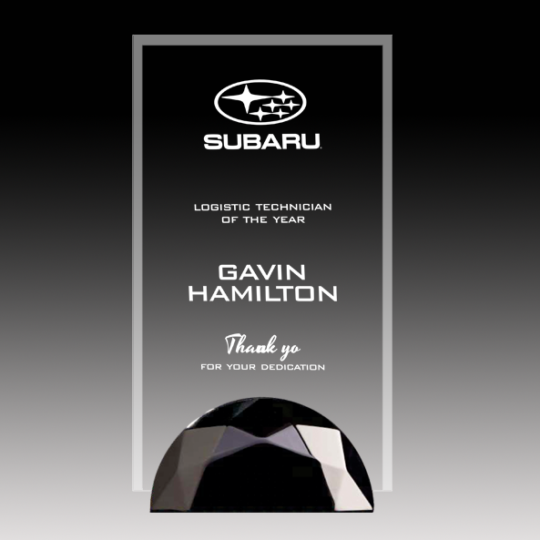 Jade Glass Digitally Printed with Bevels mounted in Metal Base