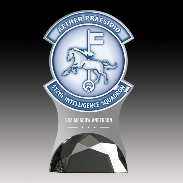 Jade Glass Digitally Printed with Bevels mounted in Metal Base