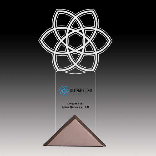 Jade Glass Digitally Printed with Bevels mounted in Metal Base