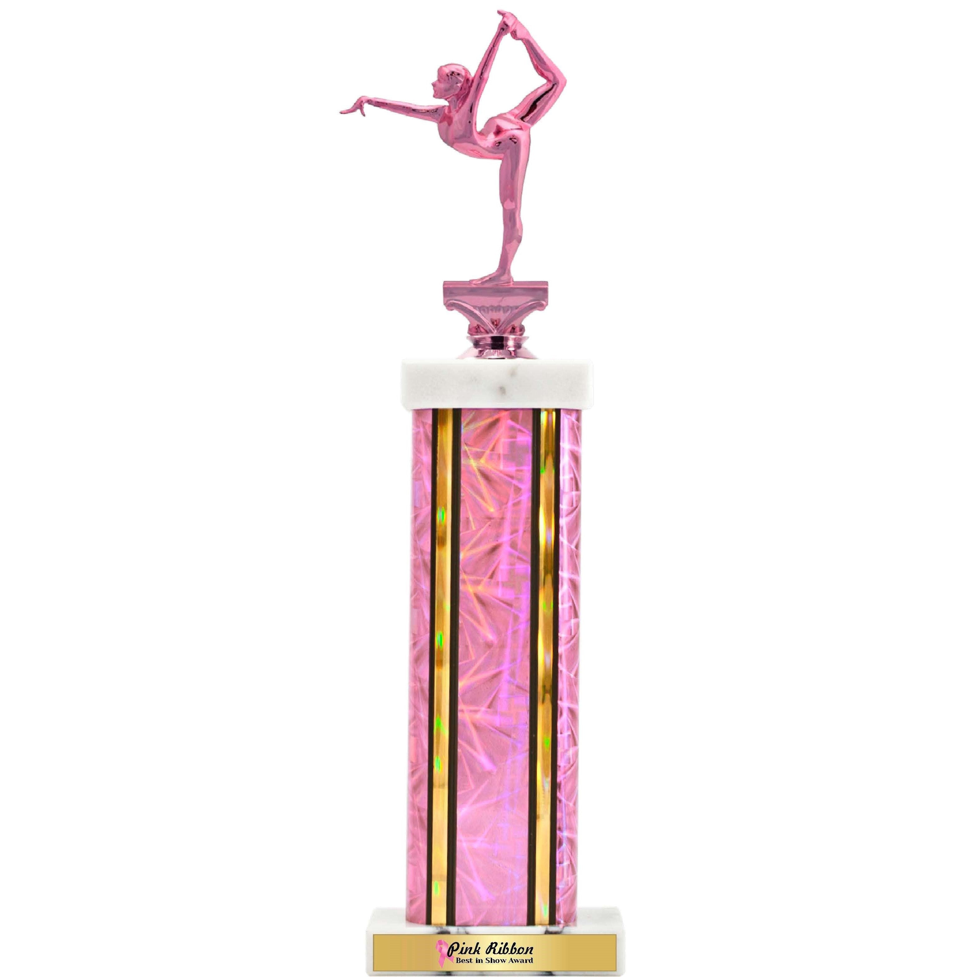 Pretty In Pink Rectangle Column Trophy