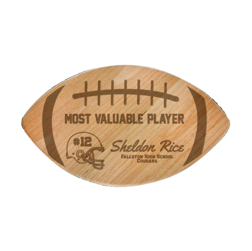 11" X 6 1/2" Alder Football Plaque