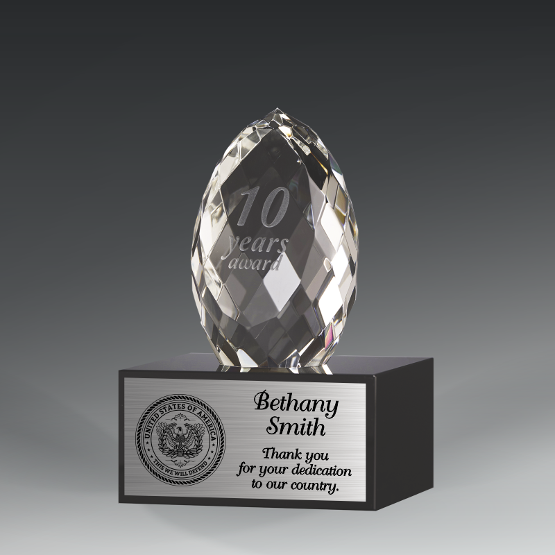 Art Glass Miniature Faceted Clear Crystal Egg