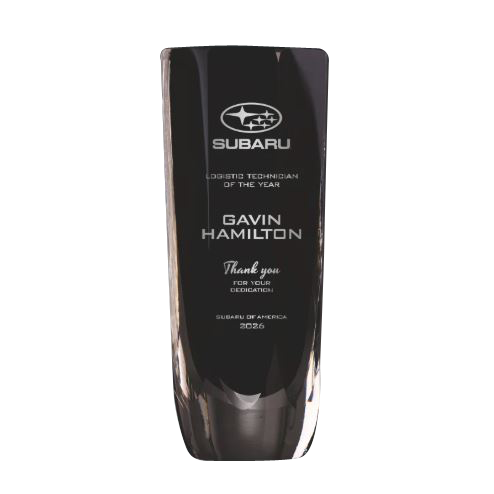 9.5" Art Glass Heavy Black Glass Vase