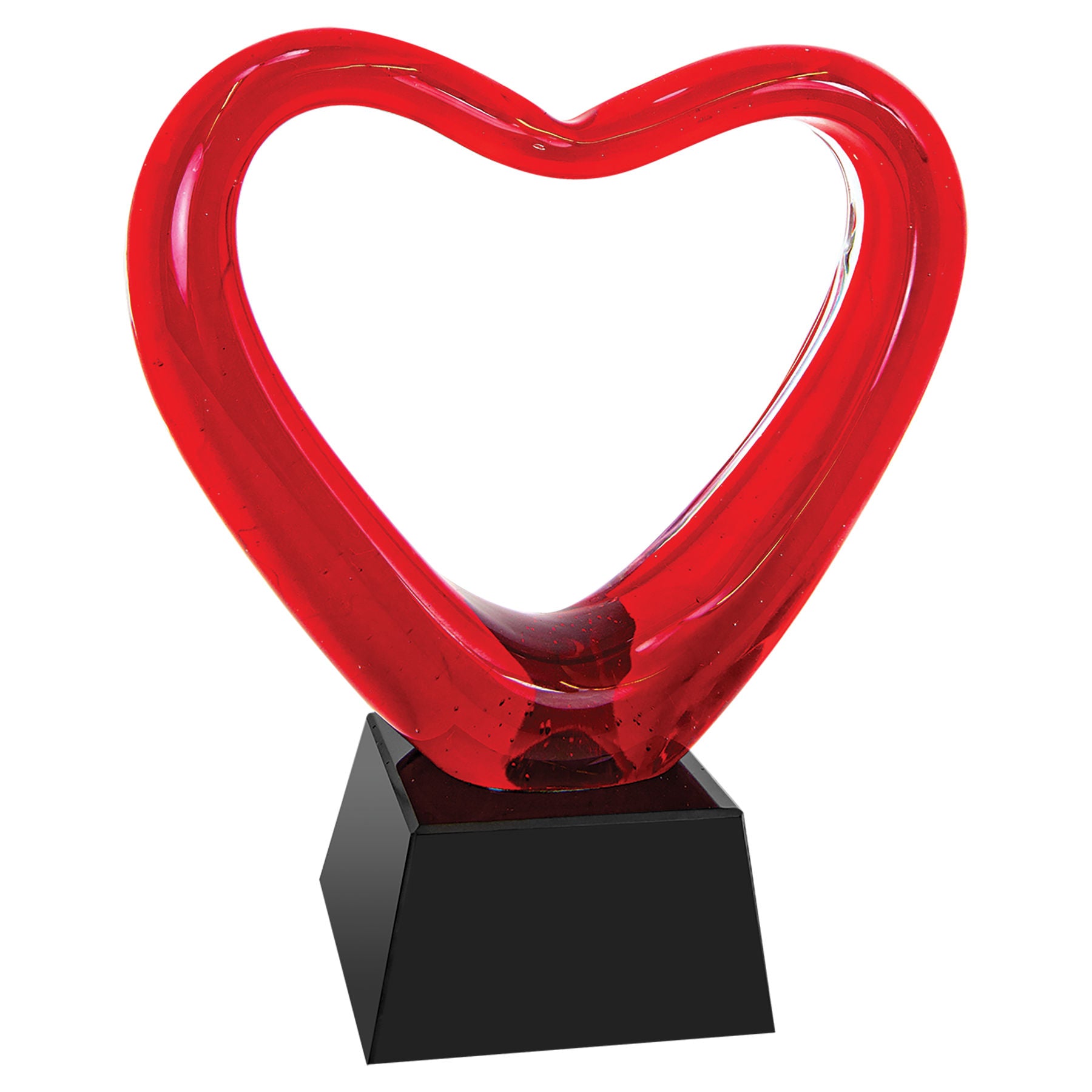 Glass Heart with Black Base