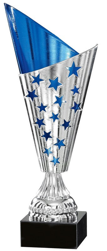 Silver Value Cup With Blue Accents
