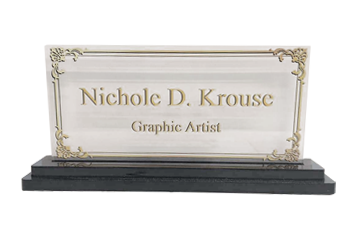 Acrylic Desk Sign in Donut Base