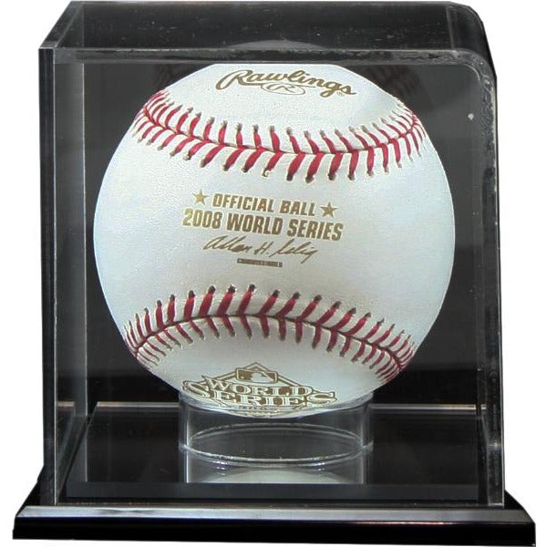 Mlb Case Square Baseball Display Case w/ Mirror Back on Ebony Acrylic Base