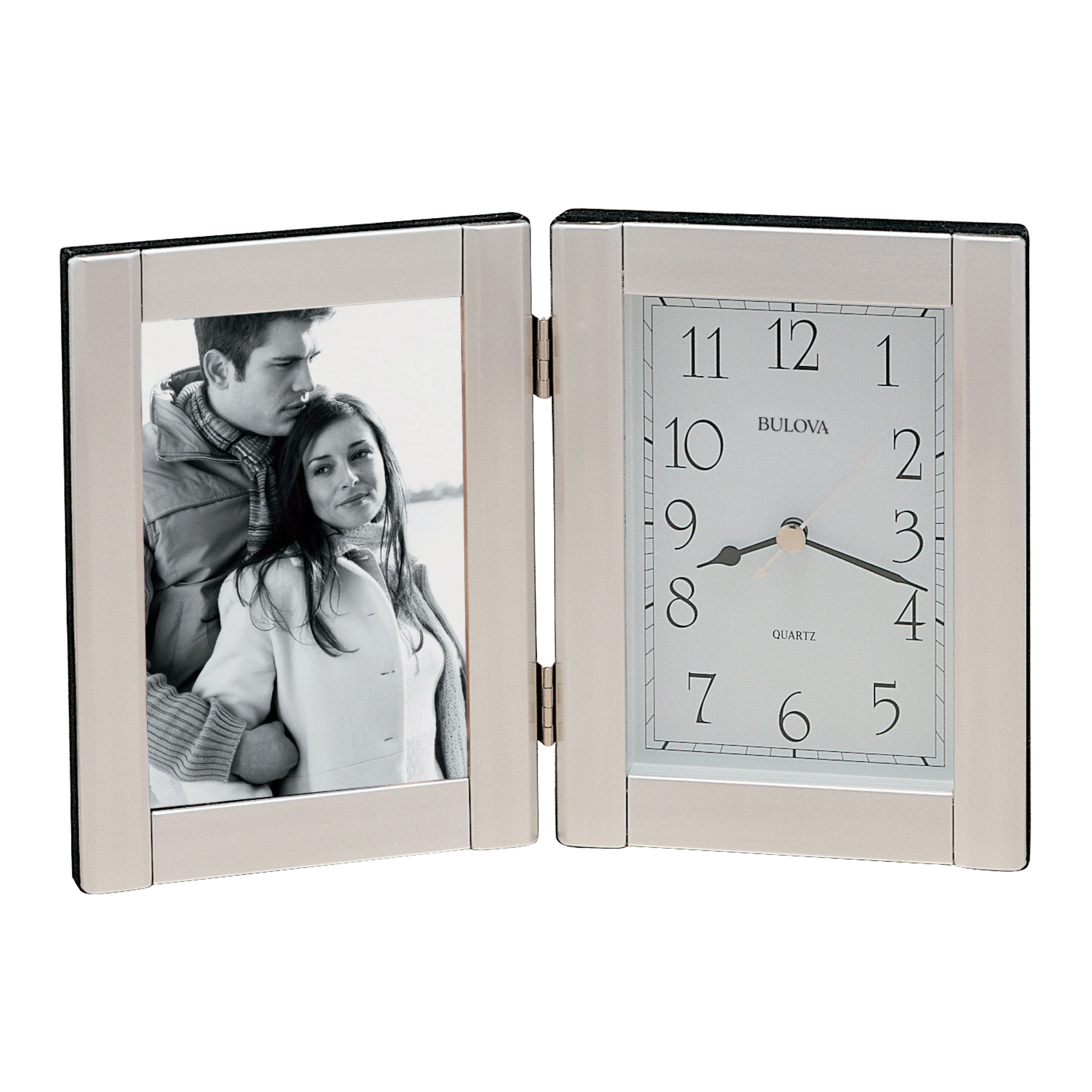 Bulova Forte Ii -Hinged Brushed Aluminum Case. Holds A 3.5" X 5" Photograph.