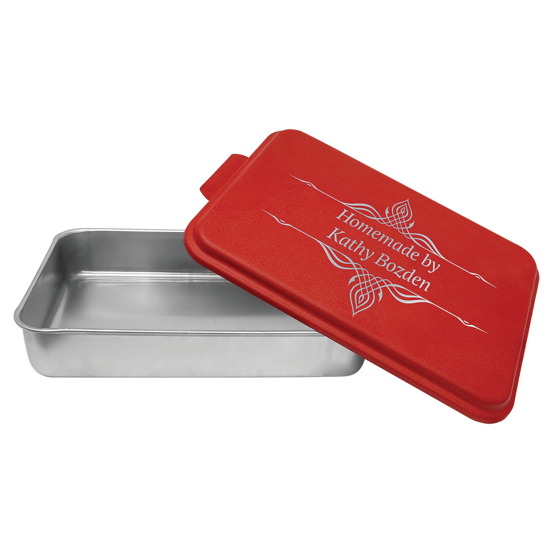 9X13 Aluminum Cake Pan With Powder Coated Engravable Lid