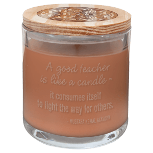 14 Oz. Scented Candle In A Glass Holder With Wood Lid