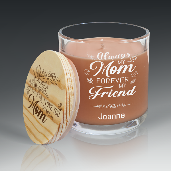 14 Oz. Scented Candle In A Glass Holder With Wood Lid