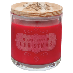 14 Oz. Scented Candle In A Glass Holder With Wood Lid