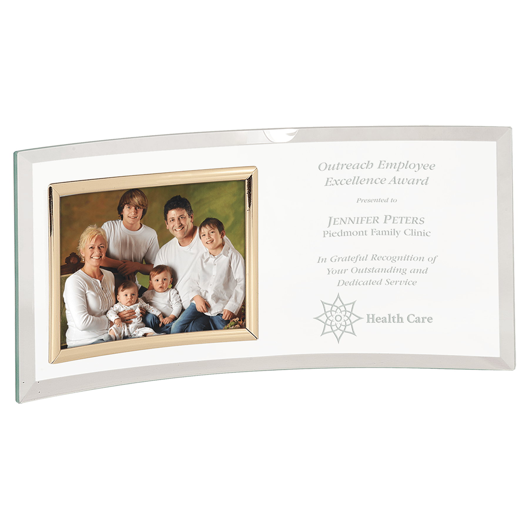 Jade Glass Crescent With Picture Frame