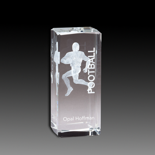 Crystal With 3-D Sports Image