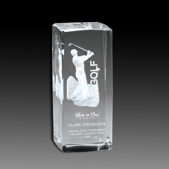 Crystal With 3-D Sports Image