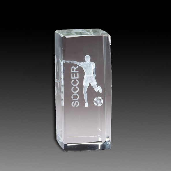 Crystal With 3-D Sports Image