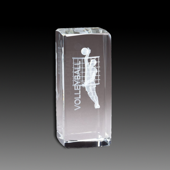 Crystal With 3-D Sports Image