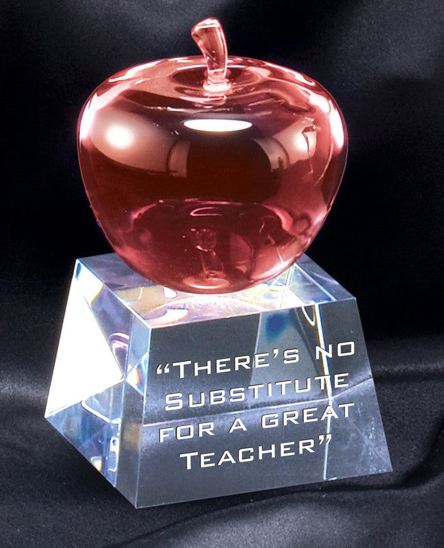Red Crystal Apple On Base