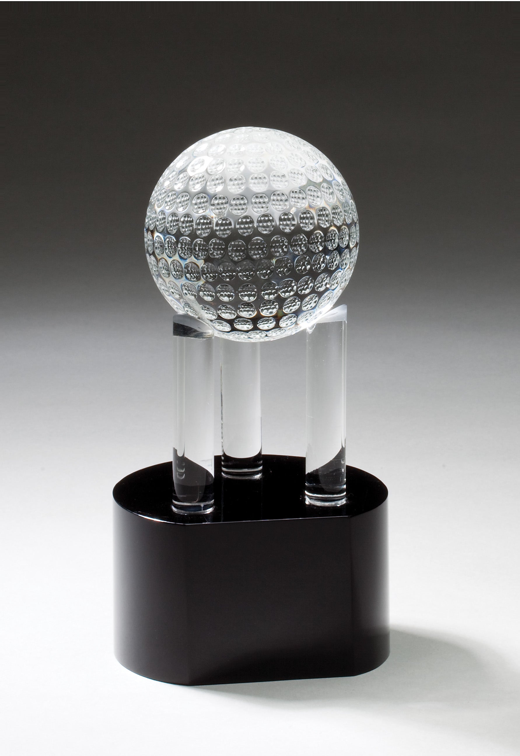 Crystal Golf Ball on 3 Pillars  7"