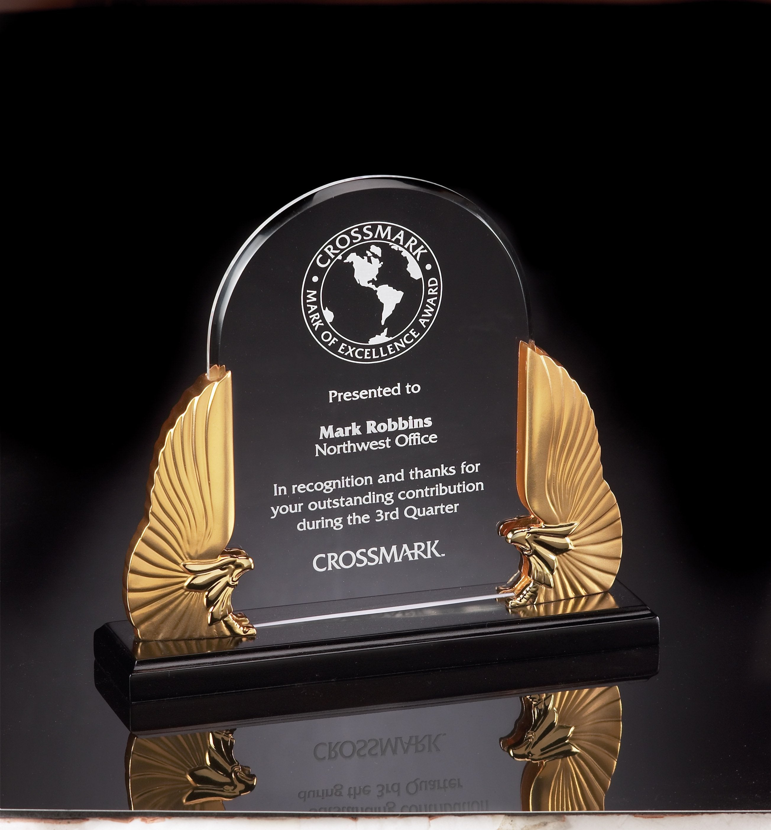 Winged Eagle Acrylic Clear Individual Box 9.5"