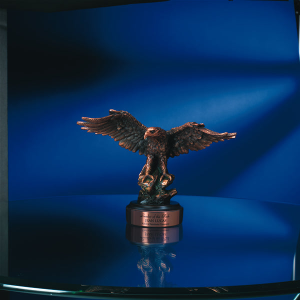 11 1/2" Bronze Finish Eagle On Ebony Wood Base