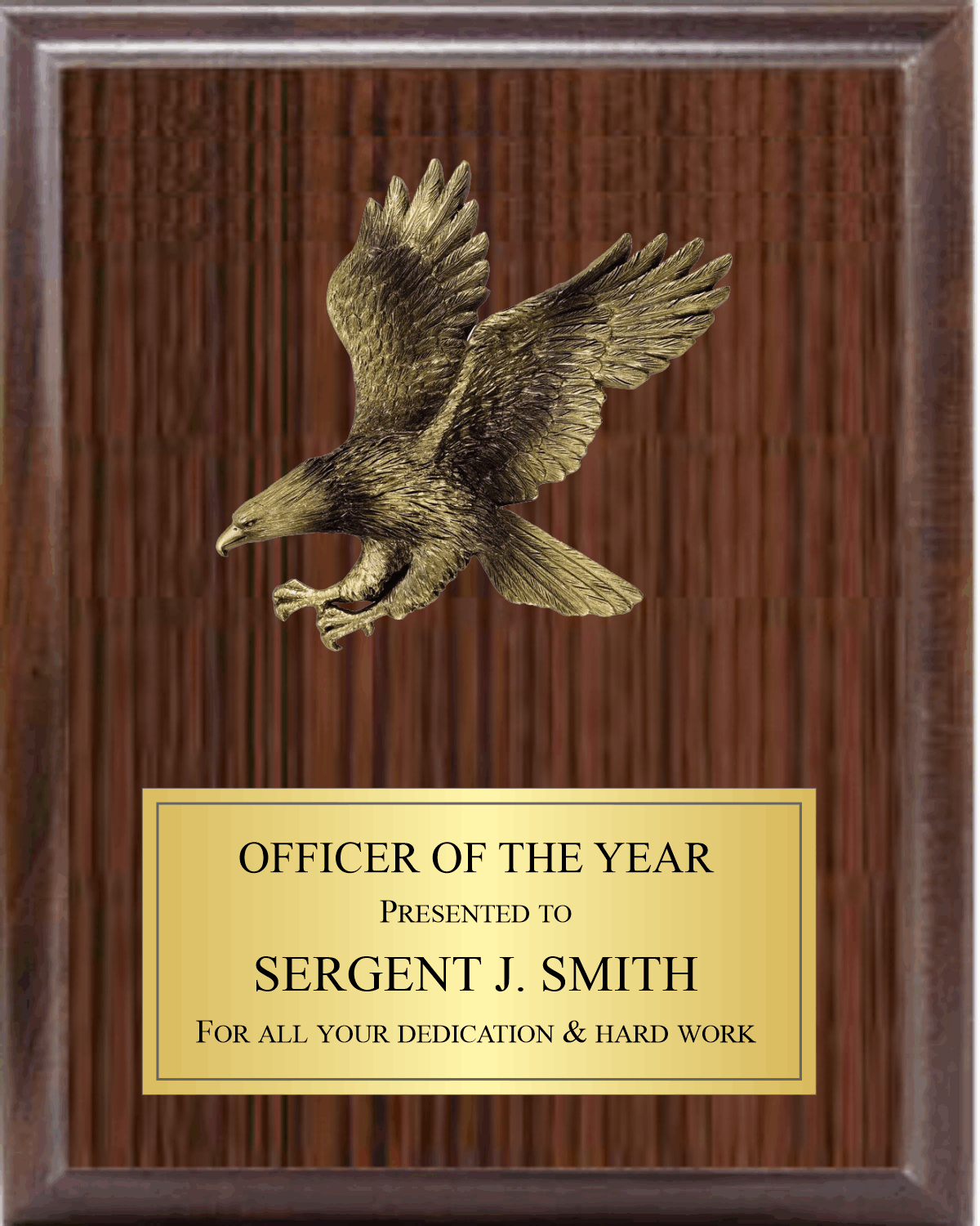 5" Eagle Landing On Plaque