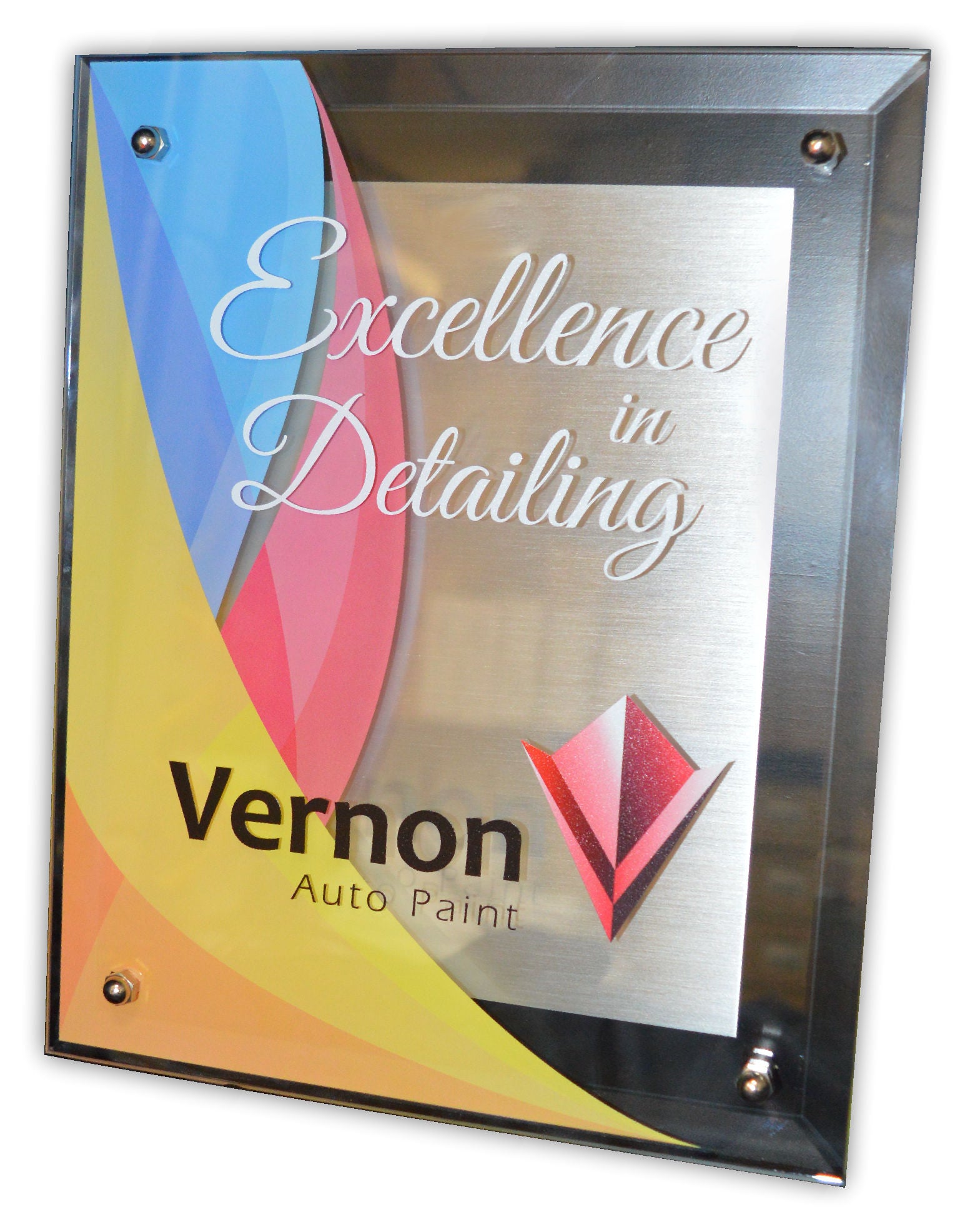 Glass Floating Plaque