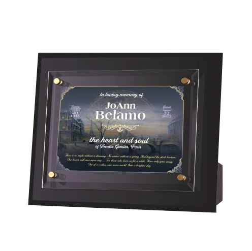 Black Glass Plaque - Raised Glass