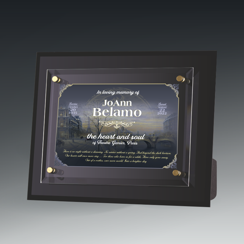Black Glass Plaque - Raised Glass