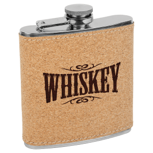6 Oz. Laserable Leatherette Stainless Steel Flask