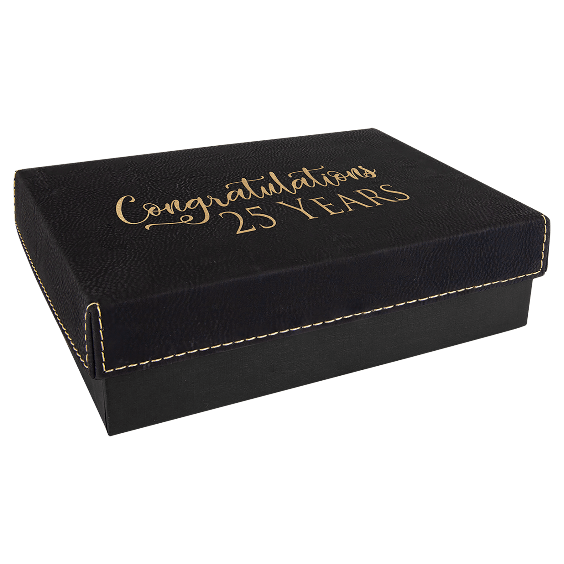 Gift Box With Laserable Leatherette Lid