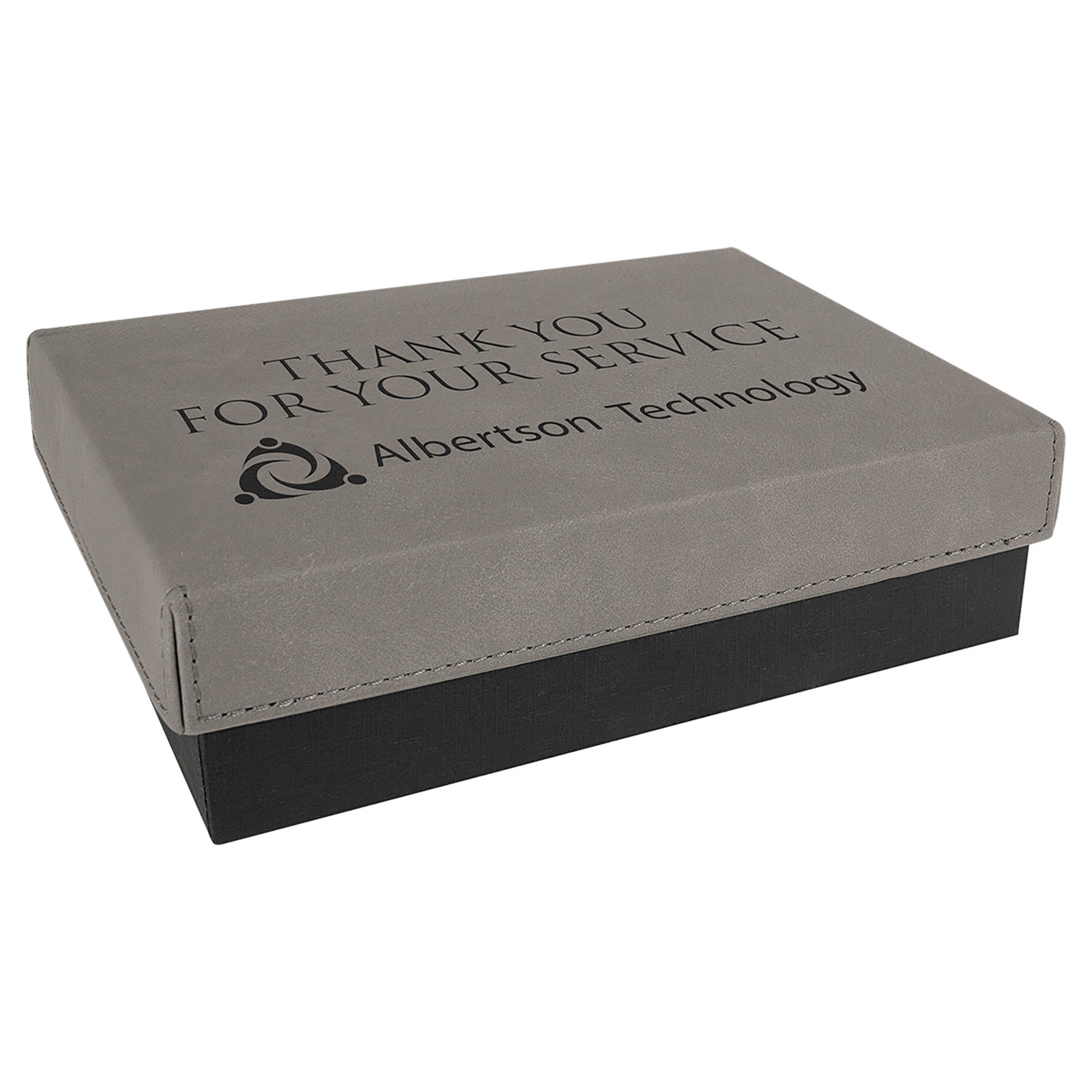 Gift Box With Laserable Leatherette Lid