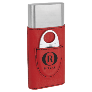 Laserable Leatherette Cigar Case With Cutter
