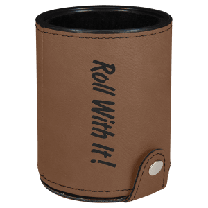 Laserable Leatherette Dice Cup With 5 Dice
