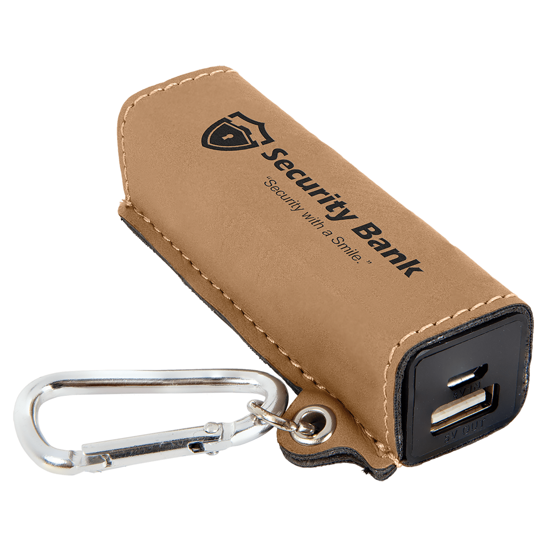 Laserable Leatherette 2200 Mah Power Bank With Usb Cord