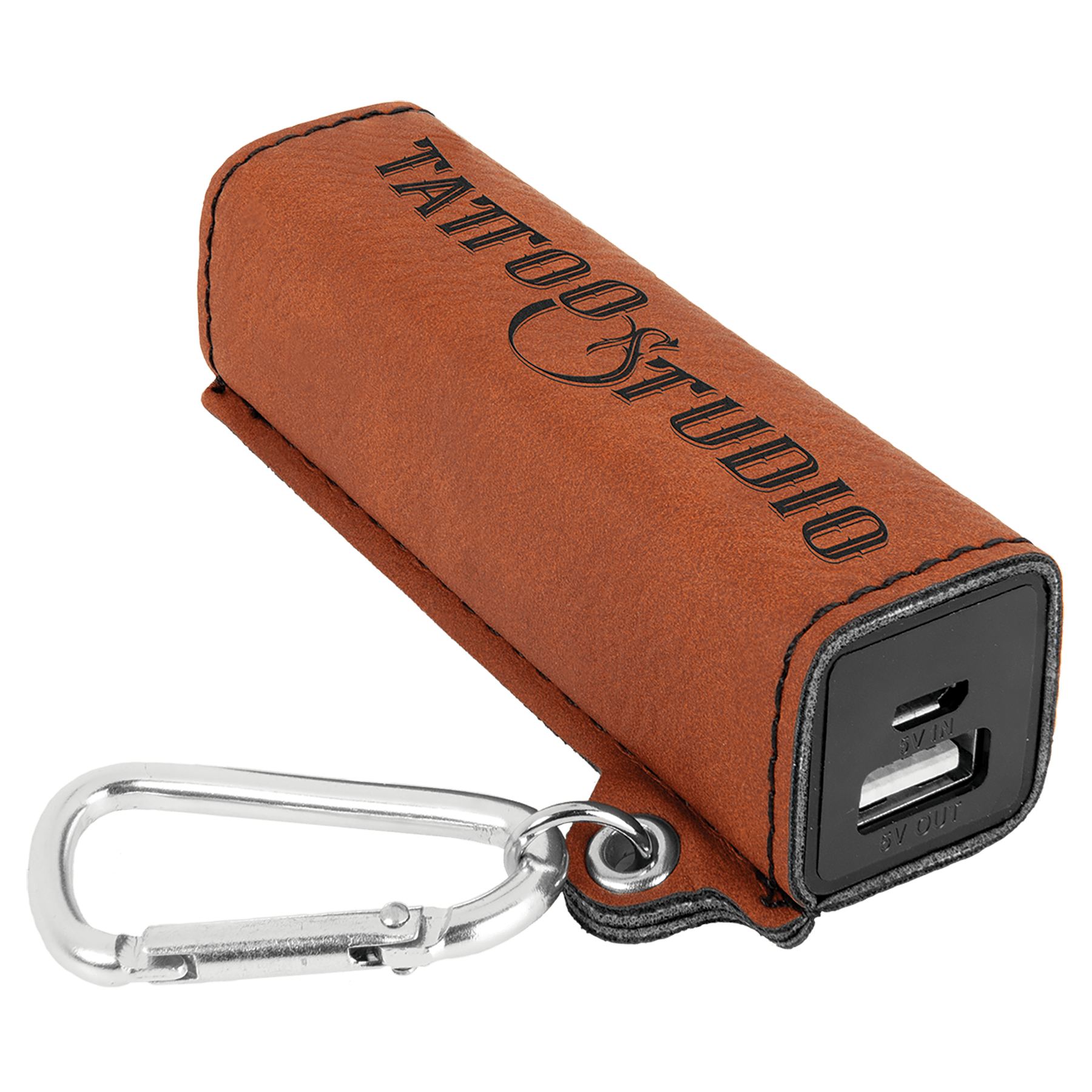 Laserable Leatherette 2200 Mah Power Bank With Usb Cord