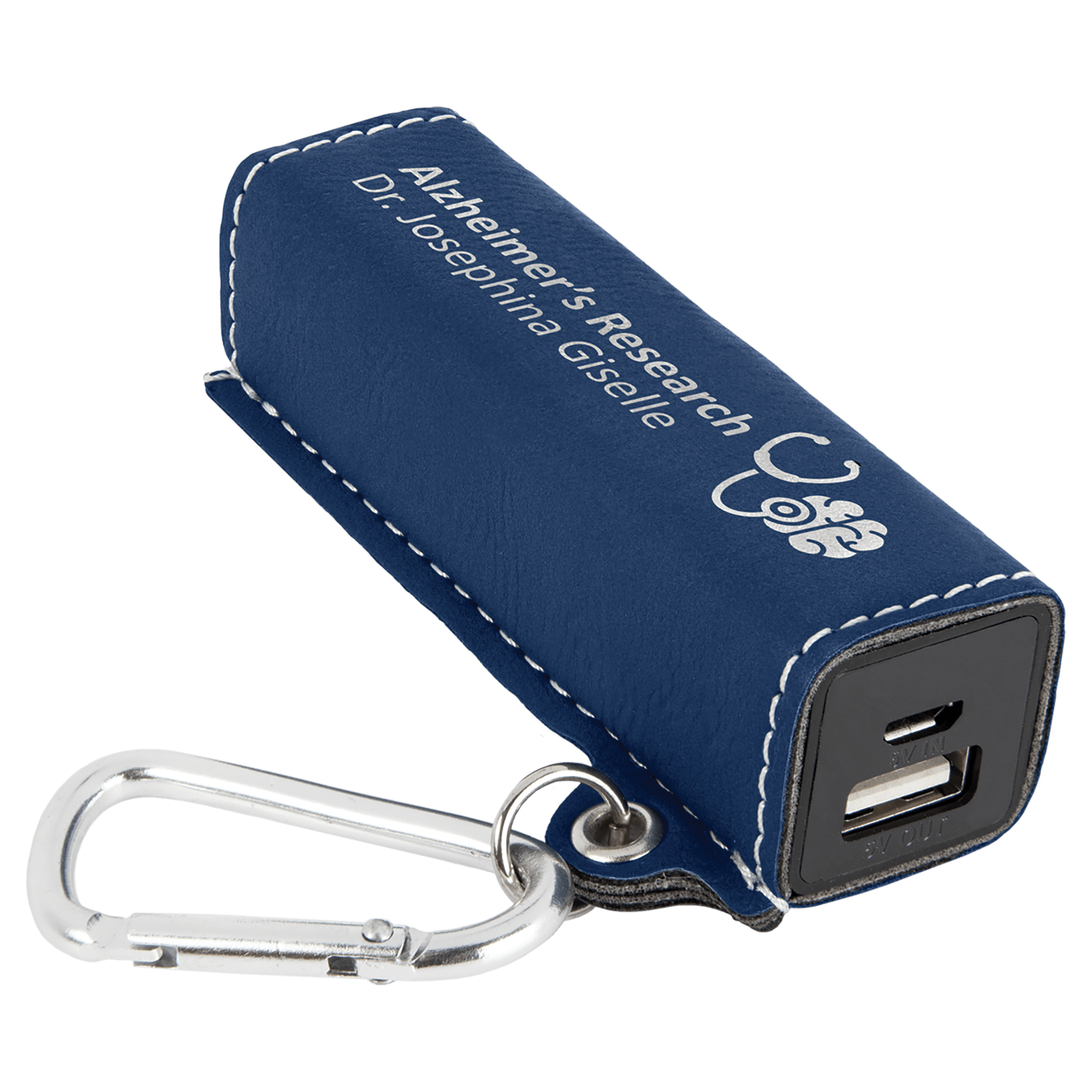 Laserable Leatherette 2200 Mah Power Bank With Usb Cord