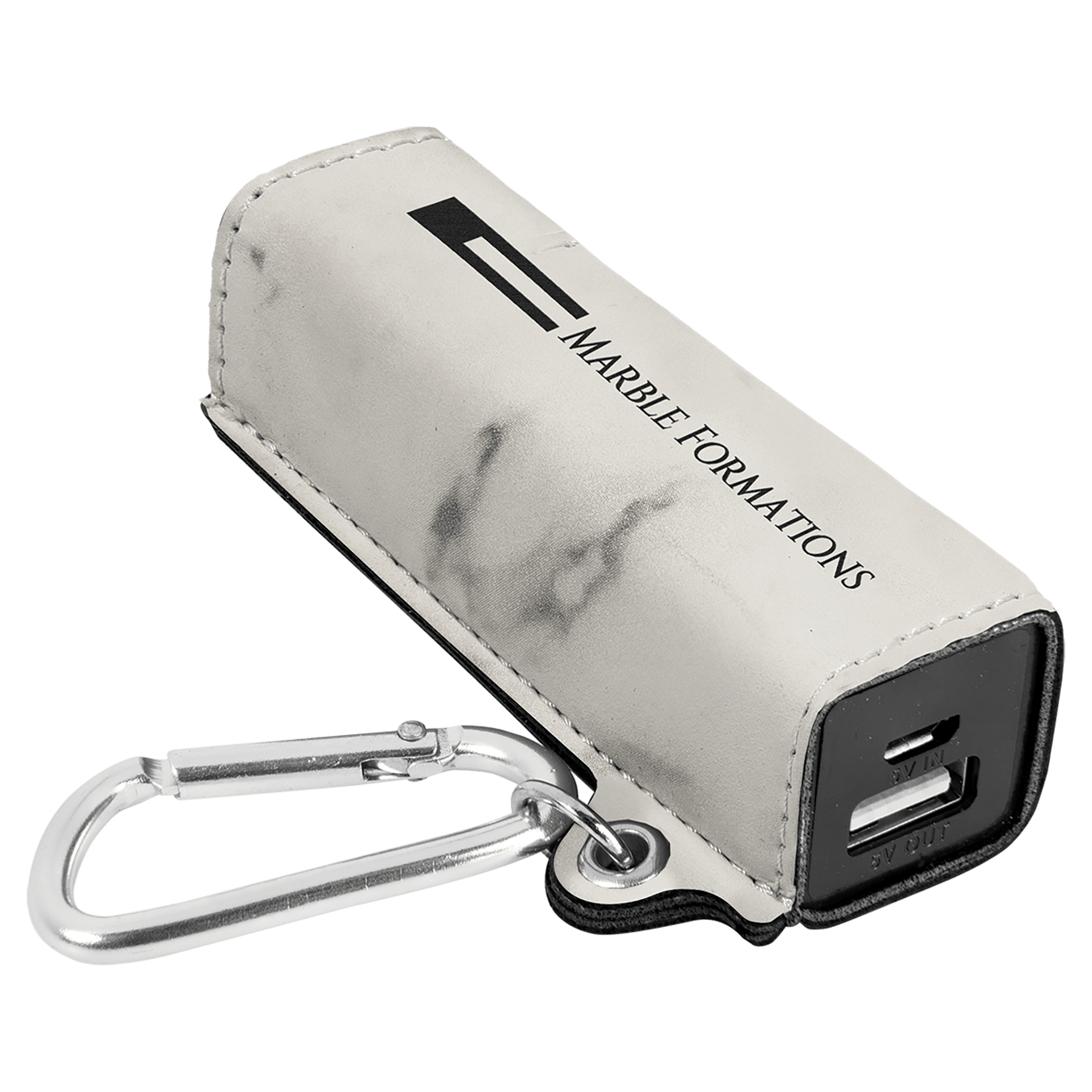 Laserable Leatherette 2200 Mah Power Bank With Usb Cord