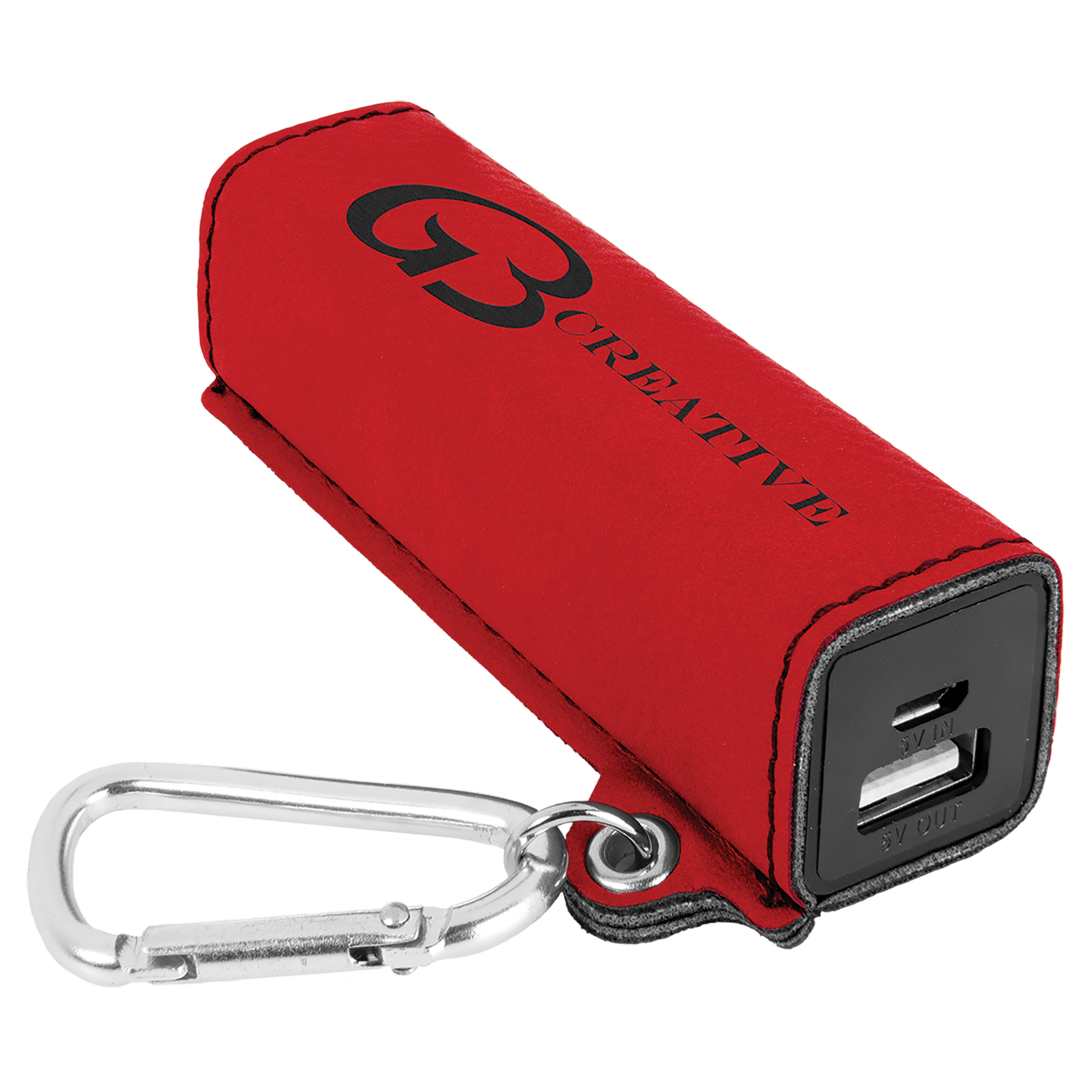 Laserable Leatherette 2200 Mah Power Bank With Usb Cord
