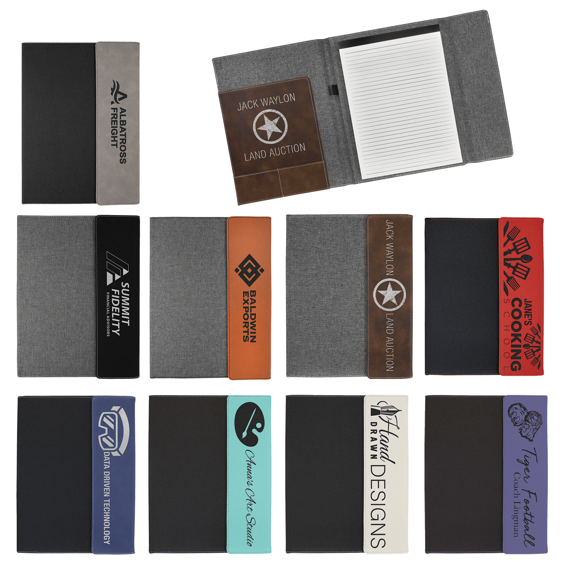 Laserable Leatherette Portfolio With Notepad