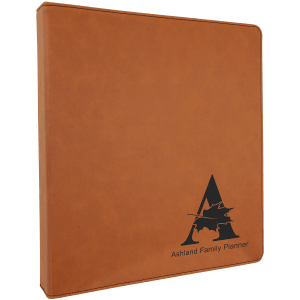 10 1/2" X 11 1/2" Laserable Leatherette 3 Ring Binder With 1" Slant D Rings