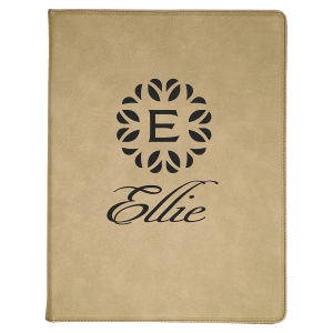9 1/2" X 12" Laserable Leatherette Portfolio With Notepad