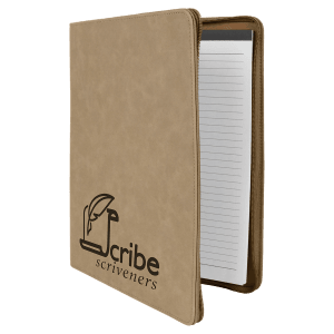 9 1/2" X 12" Zipper Laserable Leatherette Portfolio With Notepad