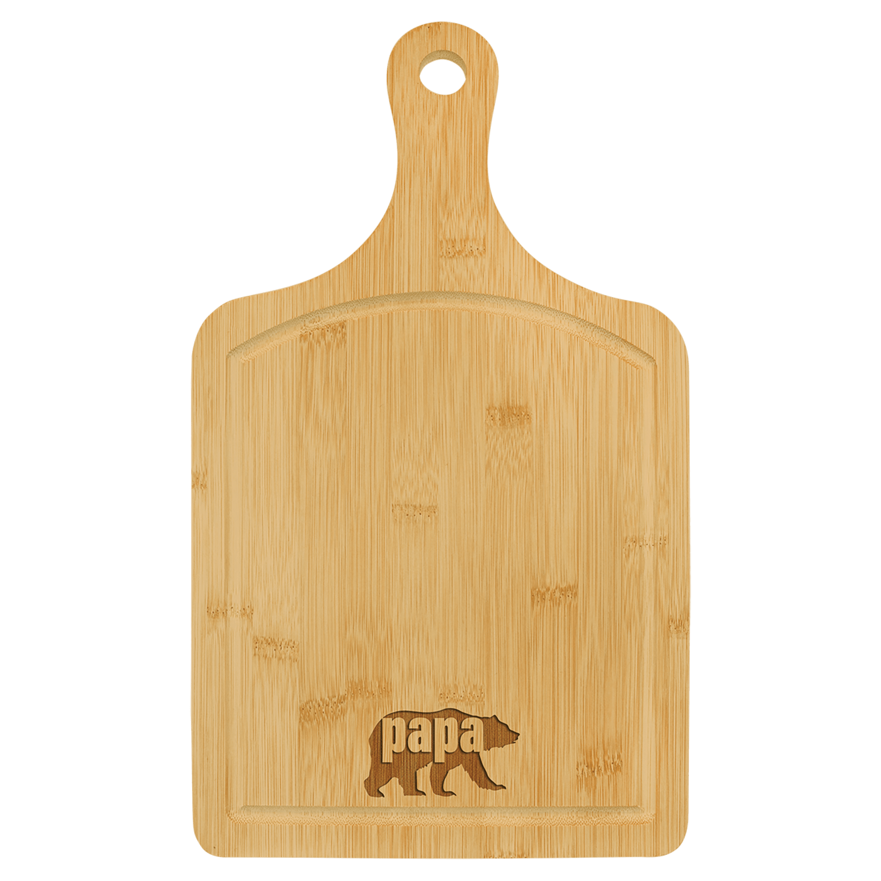 Bamboo Cutting Board Paddle Shape With Drip Ring