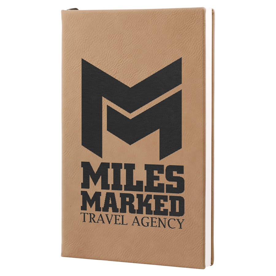 5.25" X  8.25" Laserable Leatherette Journal With Lined Notepad