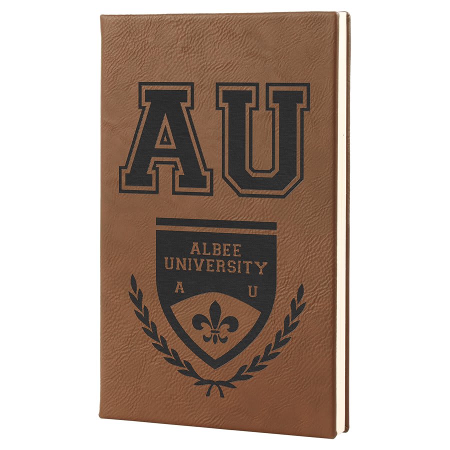 5.25" X  8.25" Laserable Leatherette Journal With Lined Notepad