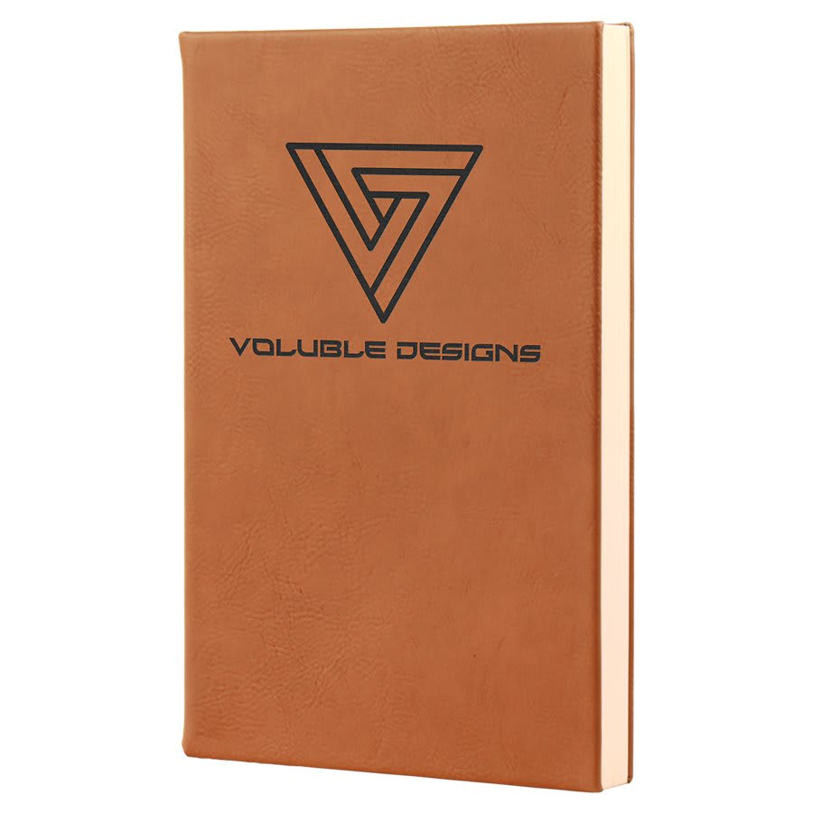 5.25" X  8.25" Laserable Leatherette Journal With Lined Notepad