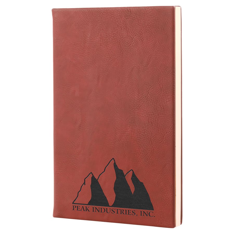 5.25" X  8.25" Laserable Leatherette Journal With Lined Notepad