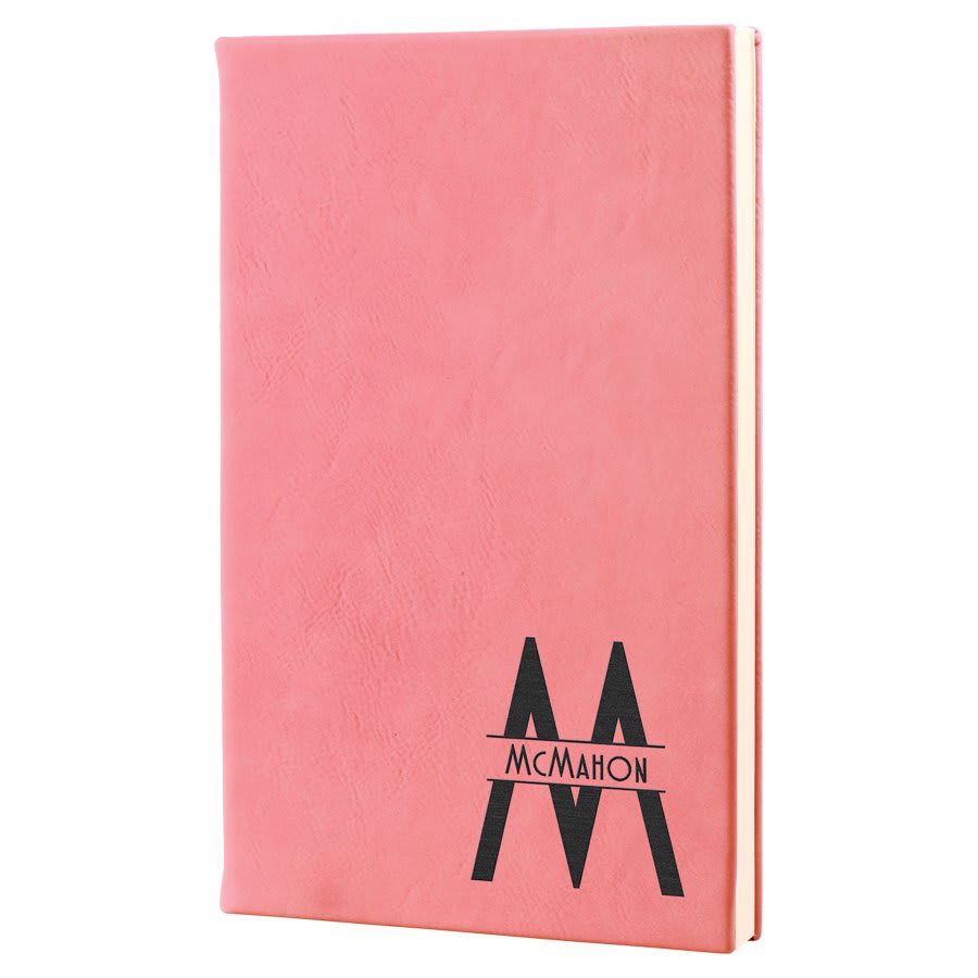 5.25" X  8.25" Laserable Leatherette Journal With Lined Notepad