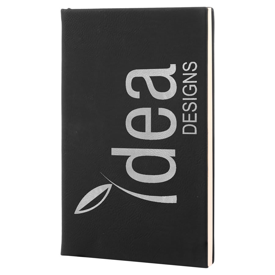 5.25" X  8.25" Laserable Leatherette Journal With Lined Notepad